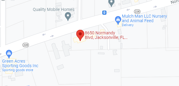 A map of the location of 8 6 5 0 normandy blvd.